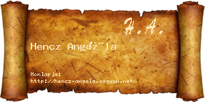 Hencz Angéla névjegykártya